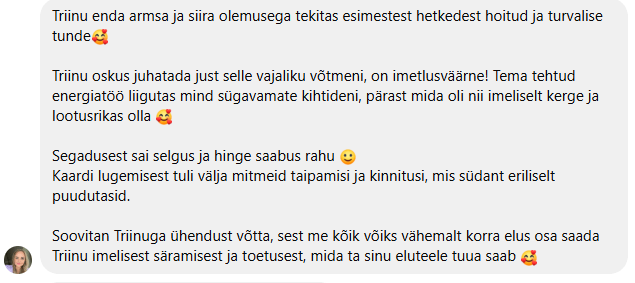 Liise Salu tagasiside kaardid 2025 triinusirge tervikliku ettevõtluse mentor